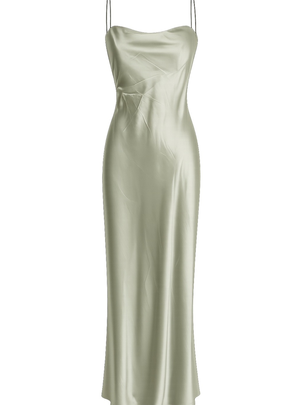 NWOT Satin Slip Maxi Dress in Sage Green Size XL - Picture 4 of 5